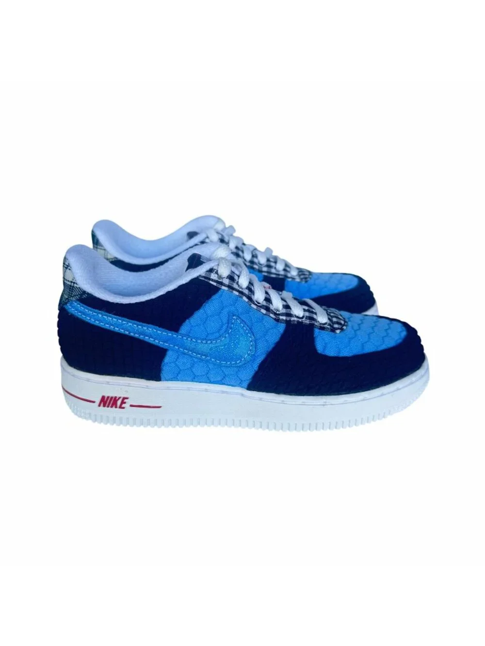 ⭐Rare Nike Air Force 1 Lv8 Unisex Kids Shoes Sz 2Y DZ5304-001 Blue White Sneaker
